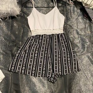 Black and white romper size small